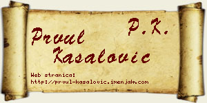 Prvul Kasalović vizit kartica